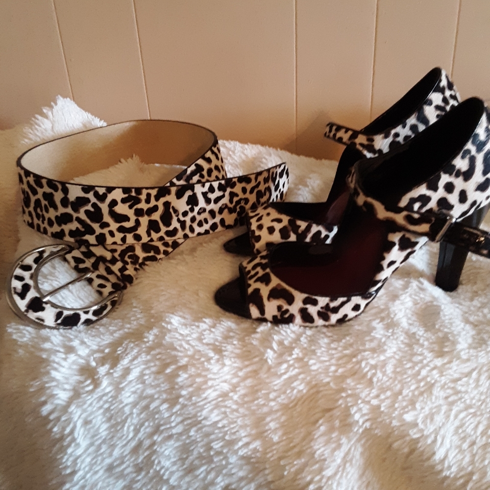 COPY - White House Black Market Lepord Heels and Belt